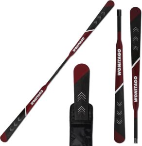 Kayak Paddle Lightweight Full Carbon Fiber Greenland Paddle with Paddle Bag, Adjustable Greenland Kayak Paddles, Black
